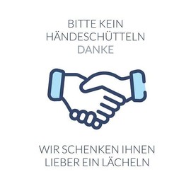 AllesKlaro® Hygiene Notice Sign - Smile Instead of Shaking Hands - 4 mm Aluminium Composite Panel (White)