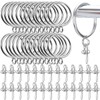 LOSYHU 50 Pack Curtain Hooks and Rings, 32mm Metal Drapery