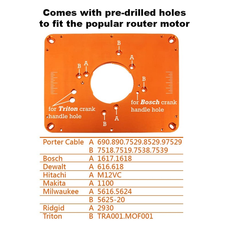 O'SKOOL Precision Aluminum Router Table Insert Plate, Router Templates With