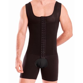 SHAPE CONCEPT - Faja Colombiana para hombre, compresión de estómago con ganchos y control Abdobmen, Negro -, Large