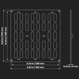 Repa Market 12" x 12" Inch (Outer Dimensions) Black Adjustable Air Wall Vent Cover - Indoor Outdoor Metal Grille Heating Cooling Ventilation for Home Garage Shed Open and Close Register (300 x 300 mm)