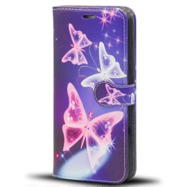 Honor 20 Lite Case, Leather Flip Folio Book Case Wallet Cover with Magnetic Closure & Kick Stand Compatible for Honor 20 Lite (Butterfly Blue)