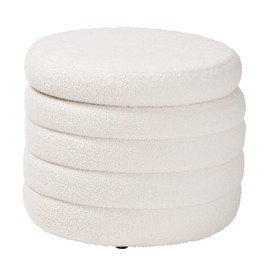 Baxton Studio Tabitha Ottoman, One Size, Ivory