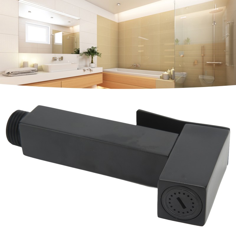 Sink Sprayer Stainless Steel Squared Electroplated Black Large Flow Bidet
