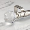 ILAISIHOME Luxury Silver Decorative Single Curtain Rod Set with Crystal-clear