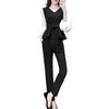 Emptio Feminine Formal Pants Suit Modern Top and Bottom Set,