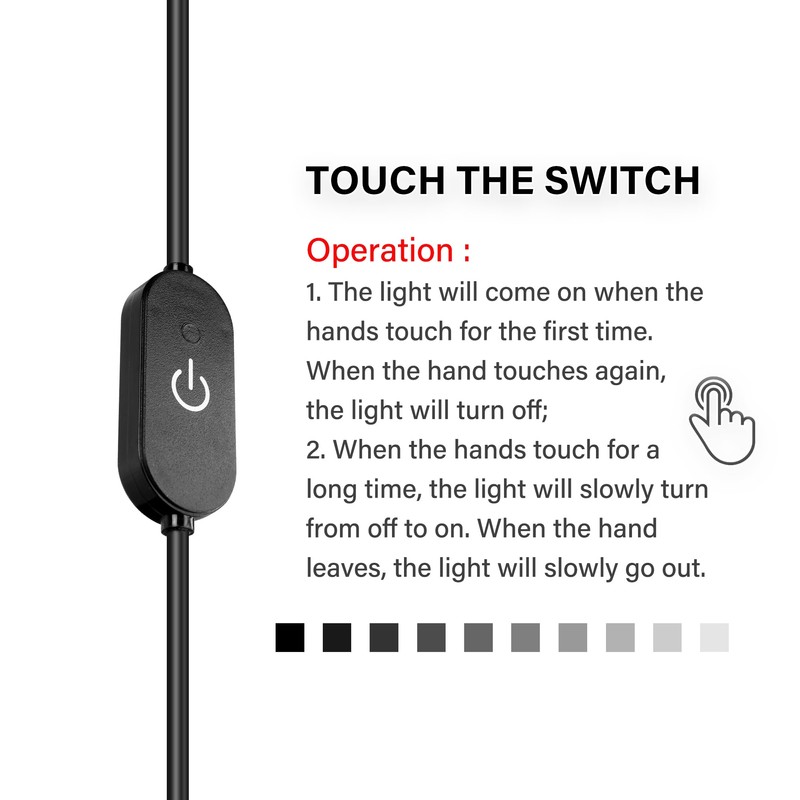 GINTOOYUN 2pcs LED Touch Inline Dimmer Switch DC 12V 3A