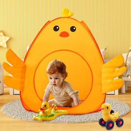 Kids Play Tent Lucky Castle Pop Up Tent for Kids Cute Tent for Boys and Girls Indoor Outdoor Play Tent with Storage Bag Perfect Kids Gift(Yellow Chick)