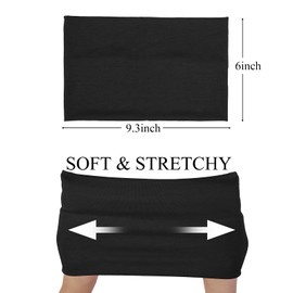 Huachi Black Headbands for Women Wide Headbands for Women Non Slip Thick Womens Headbands Boho Elastic Hair Bands for Women's Hair Stretchy Sweat Headband for Workout Running Working