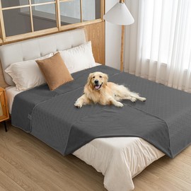 Amarrirose Waterproof Dog Blanket, 60 x 80 cm, Outdoor Dog Mat, Washable for Large Dogs, Fluffy Cat Blanket and Soft Double-Sided Sofa Cover Protection, Dark Grey + Grey