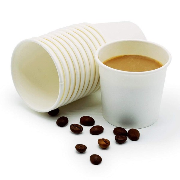 TashiBox Thick Espresso Cups Travel to Go, 200 Count (Pack of 1), White