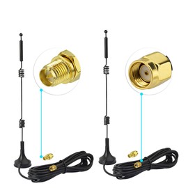 Superbat Dual Band WiFi Antenna 2.4GHz 5GHz 5.8GHz Magnetic Base RP-SMA SMA Male Antenna Compatible with WiFi Security Camera Card WLAN PCI Wireless Router Bluetooth 2-Pack