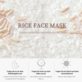 Shefave Pack of 8 Cloth Masks Korean Face Mask Sheets, Rice Korean Face Mask Rice Essence Cloth Masks Face, Nourishing Mask Beauty, Even Skin Tone, Hydrating Mask