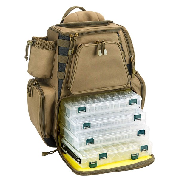 Piscifun Fishing Tackle Backpack with 4 Trays Large Capacity Waterproof