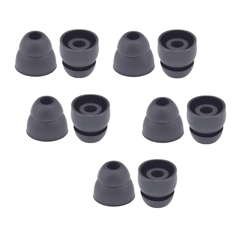 10pcs Double Flange Earbuds Replacement Tips Eargels Silicone Ear Tips