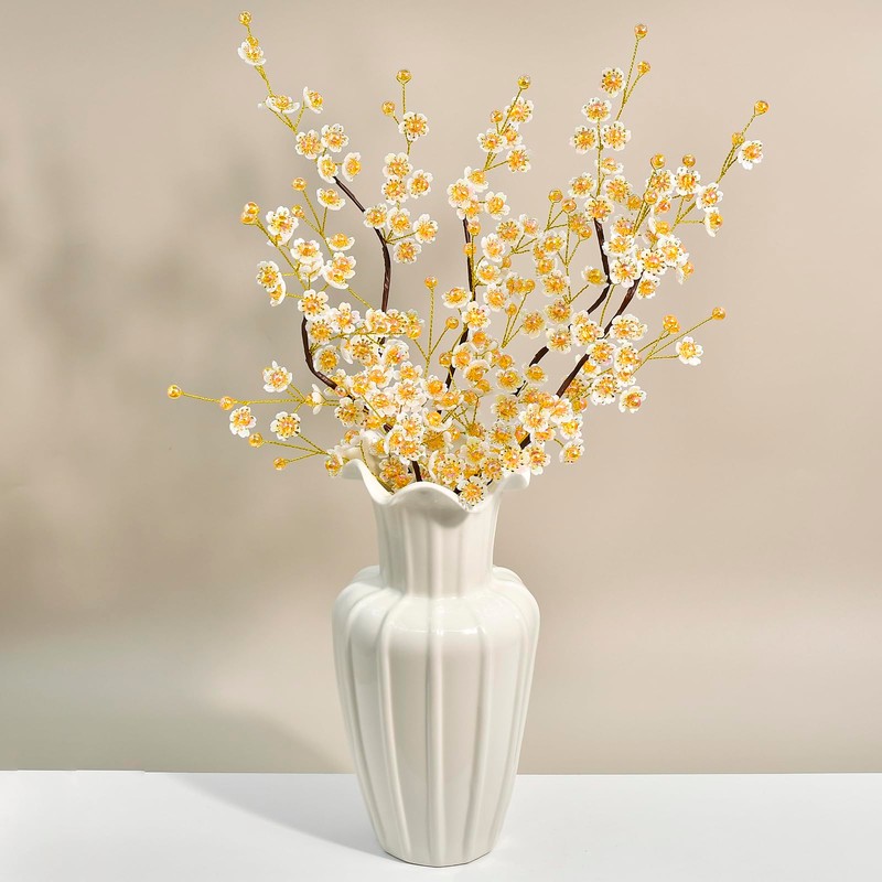 1Piece Acrylic Resin Snow Pear Blossom Faux Cherry Blossom Stems