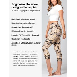 Conceited Capri Leggings for Women - High Waisted - Soft - Casual - Moccasin - One Size