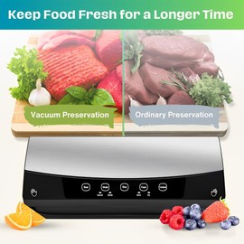 Kitchen Vacuum Sealer for Food Saver - Dry & Moist Food Vacuum Sealer Machine w/Seal Bags Rolls - Freezer Wrap for Meat - Kitchen Small Appliances - Airtight Preservation System for Longer Shelf Life