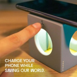 4Terra Limestone Wireless Charger and Night Light - unique night stand addition