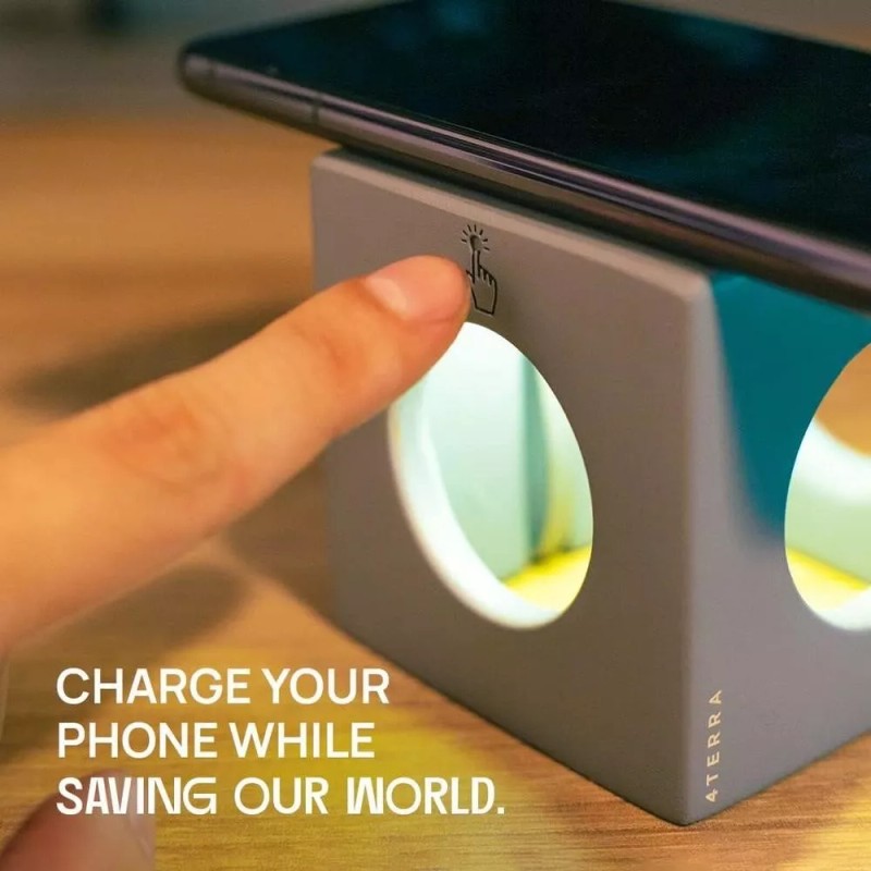 4Terra Limestone Wireless Charger and Night Light - unique night