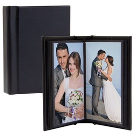6" x 9" Black Leather Self-Stick Photo Album - Holds 20 Photos