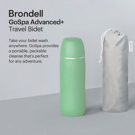 Brondell GoSpa Advanced Portable Bidet for Travel–Pop-Up Nozzle System –High-QualityCompact Bidet with Discreet Travel Bag for Convenient Storage–500mL, Green