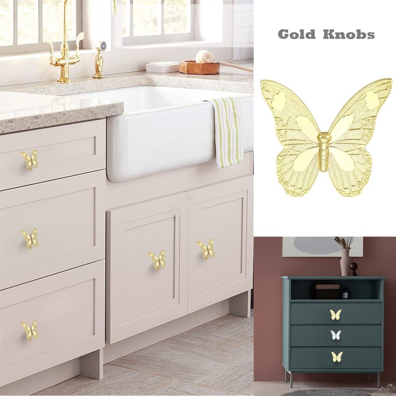 Mgoodoo Vintage Butterfly Cupboard Door Knobs Cabinet Handles Furniture Chest