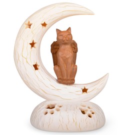 VOFSTAND Cat Memorial Gifts for Loss Cat on Moon, Handcrafted Resin Sculpture, Perfect Sympathy Gift for Pet Loss, Home Decor Accent