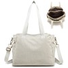 yumemono Women's Canvas Tote Bag, Large Capacity, A4 (3 Compartments,
