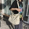 Canvas Messenger Bag Large Capacity Hobo Crossbody Bag with Multiple