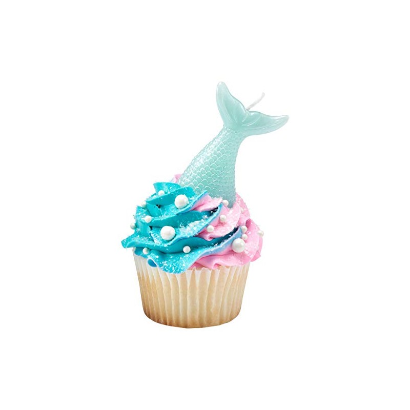 Bakery Craft Mermaid Tail Shaped Birthday Candle - 1 Count