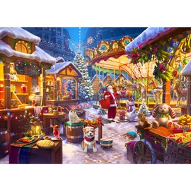 500 Piece Christmas Puzzle for Adults, Jigsaw Puzzles for Kids Ages 8-10 and Up, Medium Difficulty Fun Family Games Great Ideas for Women and Man, Christmas Playground(19.7 x 15.7 inch)