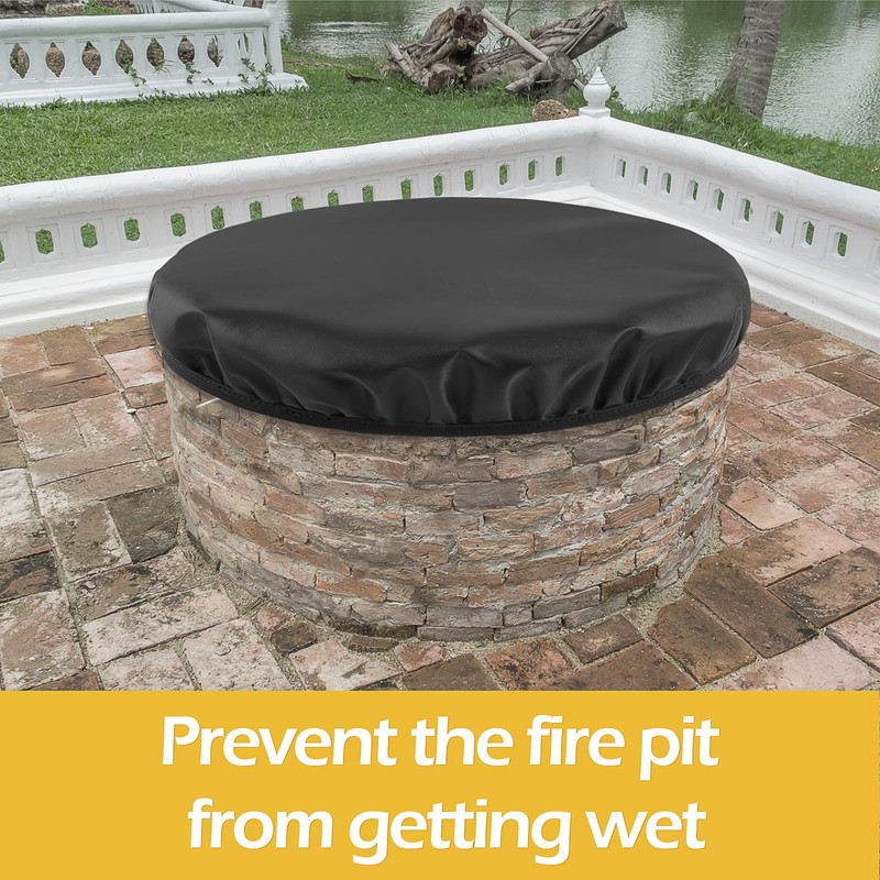 Round Fire Pit Cover for In-Ground Fire Pits 52-57 Inch