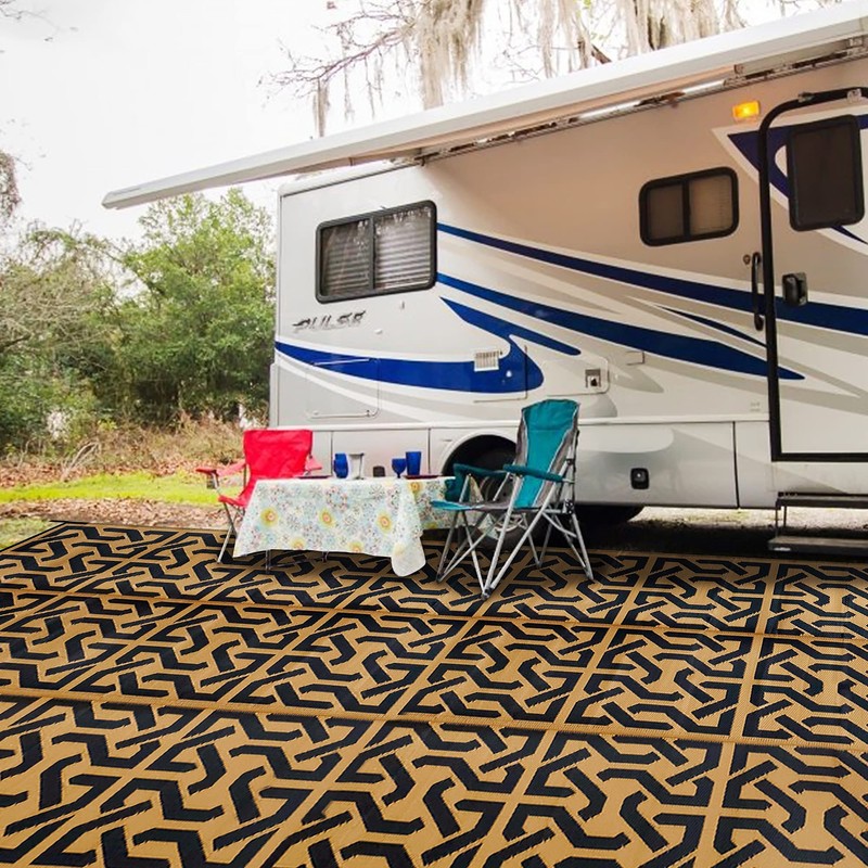 SAND MINE Reversible Mats, Plastic Straw Rug, Modern Area Rug,