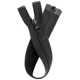 XYUXWLG Zips for Sewing, No.3 Nylon Zipper Chunky Plastic Open-Ended Zip Fasteners for Sewing, Crafts, Clothing (25cm/10in, black)