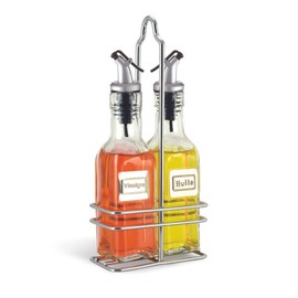 Cuisinox Oil and Vinegar Cruet Set with Caddy, Stainless Steel