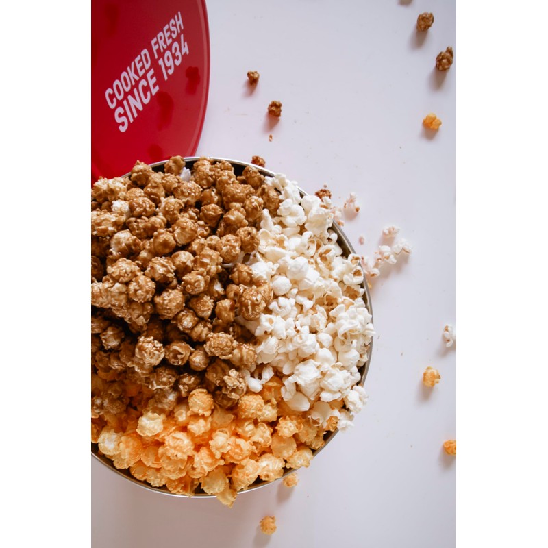 2 Gallon Popcorn Tin Gift - 3 Kinds (Cheese/Caramel/Salt &