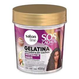 Salon Line Gel Activating Curls SOS Curls (Shea Butter) - 400 Gr - Formula enriched with Shea Butter and Creatine for Moisturizing Definition, Frizz Control, Hair Repair, and Strength