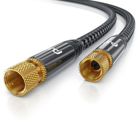 CSL - 5 m HDTV Satellite Cable with Braiding 8k 4k HDTV - 135Db 75 Ohm - F Male to F Male - SAT Cable - HDTV Antenna Cable - DVB-T2 Radio FM DAB DAB