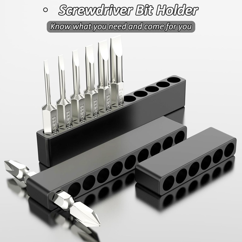 Pack of 5 Bit Holder Screwdriver Head Storage Plastic 12