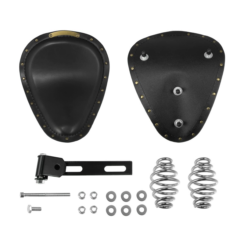 Motoforti Motorcycle Solo Driver Seat Saddle Cushion with Spring Base