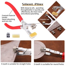 424 Pcs Leather Working Tools Leather Crafting Kit Leathers Tools and Supplies with Instructions, Sewing Kit, Wooden Storage Box, Stamping Set