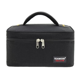 TEAMOOK Lunch Bag Insulated Lunch Box for Adults Men and Women,Leakproof Waterproof Cool Bag with Soft Handle 4.2L Solid Black