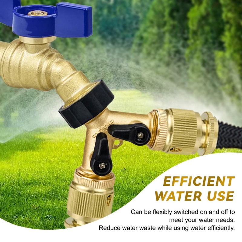 TMOK Garden Hose Splitter 2 Way, Heavy Duty Brass Connector