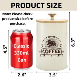 Covzoe 3 Pack Small Canisters for Kitchen, 26 Oz Metal Coffee Sugar Tea Canisters Set with Airtight Bamboo Lids, Food Storage Containers Jars for Tea, Flour, Cookies, Spices, Countertop