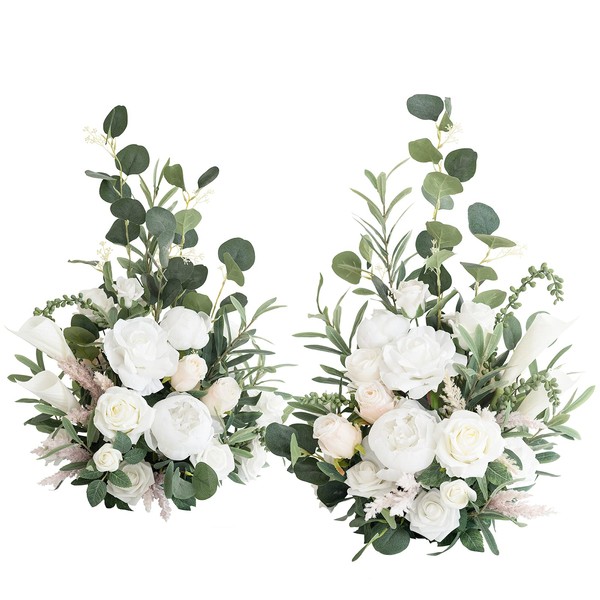 Ling's Moment Oversize Free-Standing Artificial Flower Arrangement (Set of 2) for Wedding Archway Aisle Welcome Entryway Floral Decor