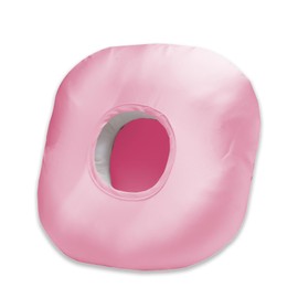 Wuronsa Ear Piercing Pillow for Side Sleepers with Ear Hole, Donut Pillow for Ear with Silky Pillowcase for CNH and Ear Pain Inflammation Pressure Sores Piercing, Ear Guard Pillow (Pink Silk)
