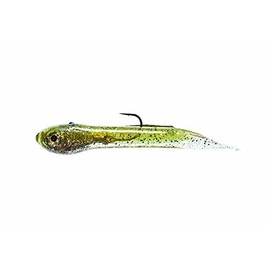 Hook Up Baits Mini Jig Trout Crappie Bass Panfish Lure (Sardine Green Silver, 1/32 oz)