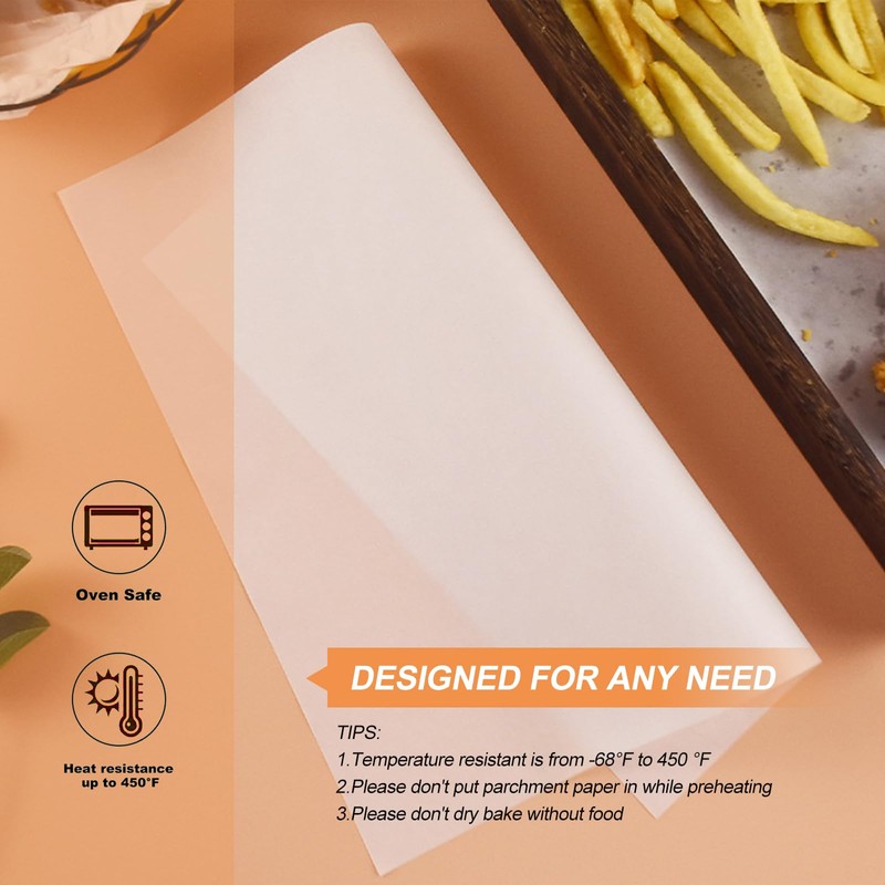 Parchment Paper Sheets for Baking, 100 Pcs Non Stick Parchment
