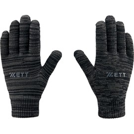 ZETT BG51014N Baseball Knit Gloves, Black (1900), One Size, Made in Japan